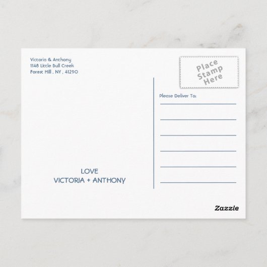 ブルーフォレストレンジウッドランド結婚の皆様 ポストカード (裏面)