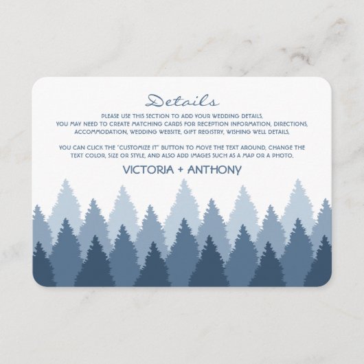 ブルーフォレストレンジウッドランド結婚ズ詳細 エンクロージャーカード (正面)