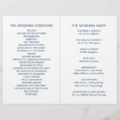 ブルーフォレストレンジウッドランド結婚式 プログラム (裏面)