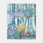 ブルーフォレスト小さな女の子 フリースブランケット (正面)