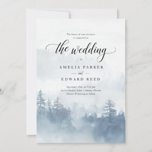 ブルーフォレスト結婚式招待状 招待状 (正面)