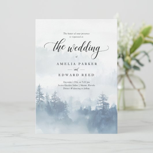 ブルーフォレスト結婚式招待状 招待状 (スタンド正面)