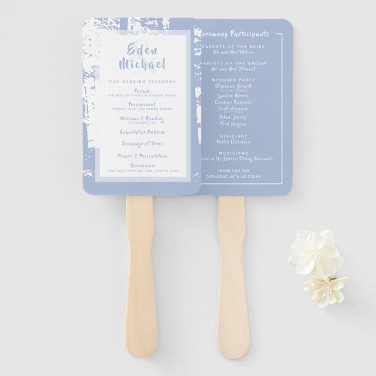 ブルーフォレ結婚ストのセレモニープログラム ハンドファン (正面&裏面)