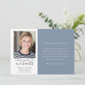 ブルーフォーエバーで私たちのハート写真葬儀 サンキューカード (スタンド正面)