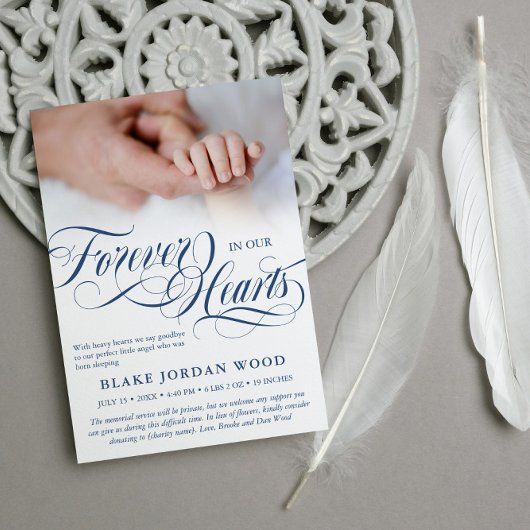 ブルーフォーエバーインザーズハート男の赤ちゃんメモリアル 案内状