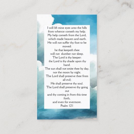 ブルーフォーエバーフォーエバーハート葬儀祈りの言葉カード コーリングカード (裏面)