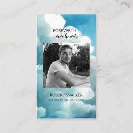 ブルーフォーエバーフォーエバーハート葬儀祈りの言葉カード コーリングカード