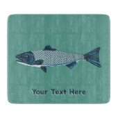 ブルーフォークアートトラウト/サーモン カッティングボード (正面)