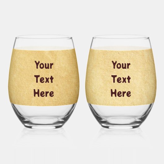 ブルーフォークアートトラウト/サーモン ステムなしワイングラス (裏面)