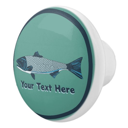 ブルーフォークアートトラウト/サーモン セラミックノブ (右)