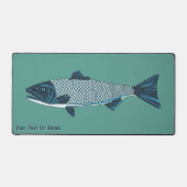 ブルーフォークアートトラウト/サーモン デスクマット (正面)