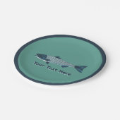 ブルーフォークアートトラウト/サーモン ペーパープレート (アングル)