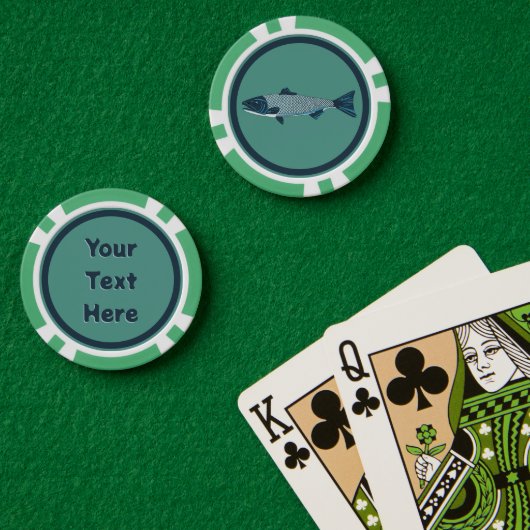 ブルーフォークアートトラウト/サーモン ポーカーチップ (ポーカーテーブル (ダブル))