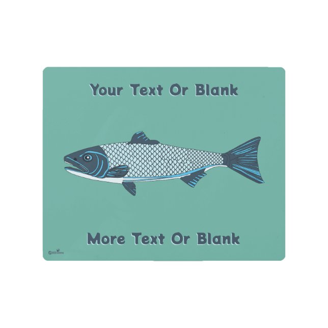 ブルーフォークアートトラウト/サーモン メタルプリント (正面)