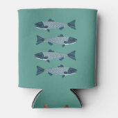 ブルーフォークアートトラウト/サーモン 缶クーラー (正面)