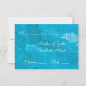 ブルーフォークアートフローラウォーターカラーRSVP 出欠カード (裏面)