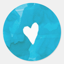 ブルーフォークアートフローラウォーター結婚カラー ラウンドシール