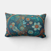 ブルーフォークアート装飾用クッション ランバークッション (裏面)