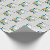 ブルーフォークリフトトラックアートパターン ラッピングペーパー (角)