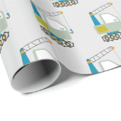 ブルーフォークリフトトラックアートパターン ラッピングペーパー (ロールコーナー)