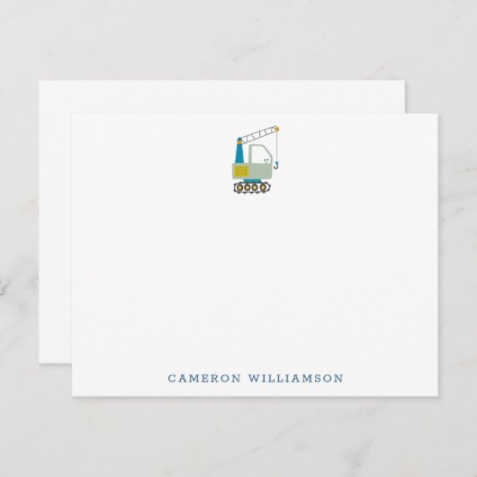 ブルーフォークリフトトラックアートパーソナライズされた文房具 サンキューカード (正面/裏面)