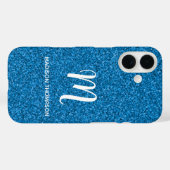 ブルーフォージャラメ文字入りモノグラム 名前入り Case-Mate iPhoneケース (裏面 (横))
