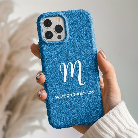 ブルーフォージャラメ文字入りモノグラム 名前入り Case-Mate iPhoneケース