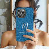 ブルーフォージャラメ文字入りモノグラム 名前入り Case-Mate iPhoneケース
