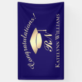 ブルーフォーマル金ゴールドナース医学卒業党 横断幕 (縦)