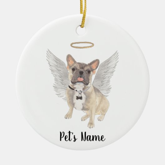 ブルーフォーン トリコロール フレンチブルドッグ 追悼記念 セラミックオーナメント (正面)