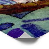 ブルーフクロウの水色 ポスター (角)