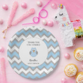ブルーフクロウの赤ちゃんシャワーデコール、1歳の誕生日パーティー ペーパープレート (パーティー)