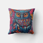 ブルーフクロウの鳥アート クッション (裏面)