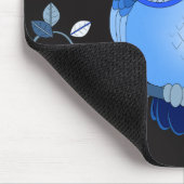 ブルーフクロウオンブラックマウスパッド マウスパッド (コーナー)