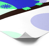 ブルーフクロウカスタムの赤ちゃんシャワーサイン ポスター (角)