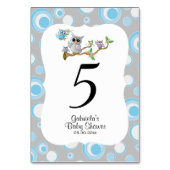 ブルーフクロウベビーシャワーテーマテーブル番号 テーブルナンバー (正面)