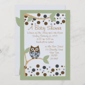 ブルーフクロウベビーシャワー招待状 招待状 (正面/裏面)