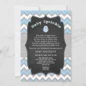 ブルーフクロウベビー散水少年のシャワー招待 招待状 (正面)