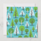 ブルーフクロウモダンウッドランド誕生日ボーイパーティー 招待状 (裏面)