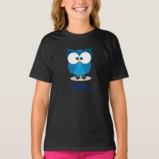 ブルーフクロウ子供へ ベビーTシャツ (正面)