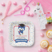 ブルーフクロウ幼稚園卒業 ペーパープレート (パーティー)