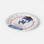 ブルーフクロウ幼稚園卒業 ペーパープレート (アングル)