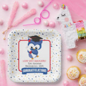 ブルーフクロウ幼稚園卒業 ペーパープレート (パーティー)