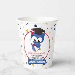 ブルーフクロウ幼稚園紙8oz杯 紙コップ