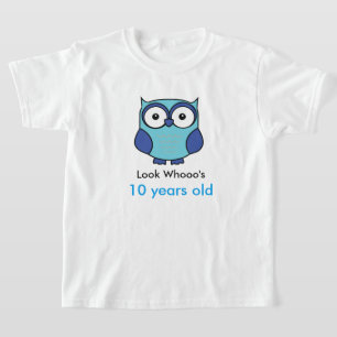 ブルーフクロウ誕生日(年齢あり) パーソナライズされた Tシャツ
