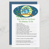 ブルーフクロウ赤ちゃんシャワーゲームをどれだけ知っているか (正面/裏面)