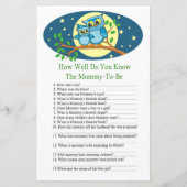 ブルーフクロウ赤ちゃんシャワーゲームをどれだけ知っているか (正面)