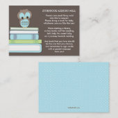 ブルーフクロウ赤ちゃんシャワーブック挿入リクエストカード エンクロージャーカード (正面/裏面)