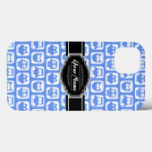 ブルーフクロウ黒パーソナライズされた名 Case-Mate iPhoneケース (裏面 (横))