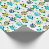 ブルーフクロウ ラッピングペーパー (角)